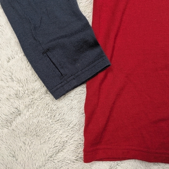 Icebreaker Jacket Men's L Red Navy Block Tech Pullover ½ Zip Merino 260 Body fit - Picture 10 of 10